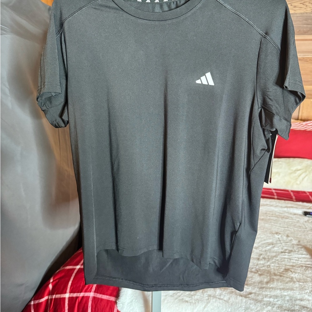 Adidas Black Training Tee Athletic Workout Top Regular Fit Size M - Picture 3 of 5